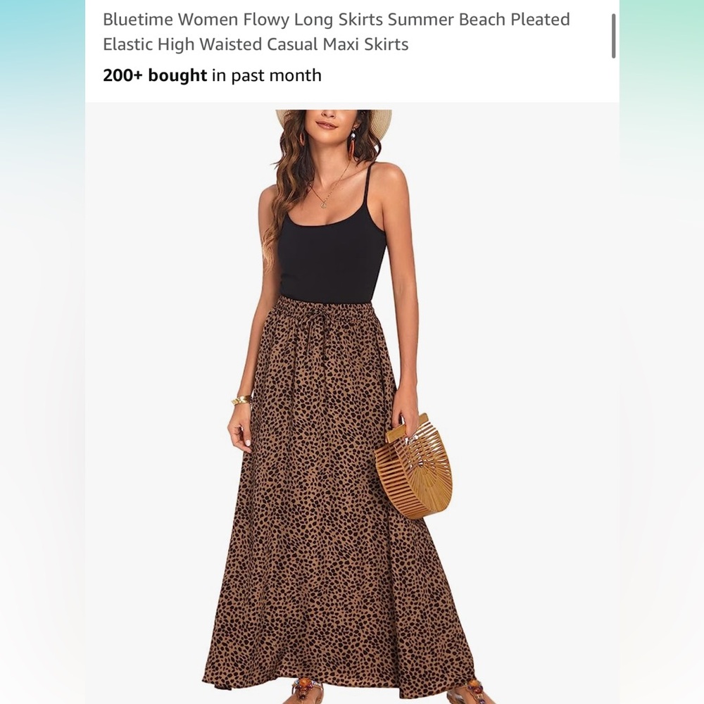 Amazon Leopard Print Maxi Skirt, size Large, perfect condition